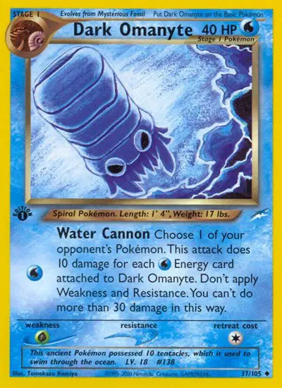 Dark Omanyte - 37/105 - 1st Edition - Neo Destiny