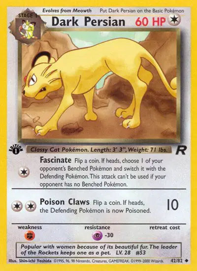 Dark Persian - 42/82 - 1st Edition - Team Rocket