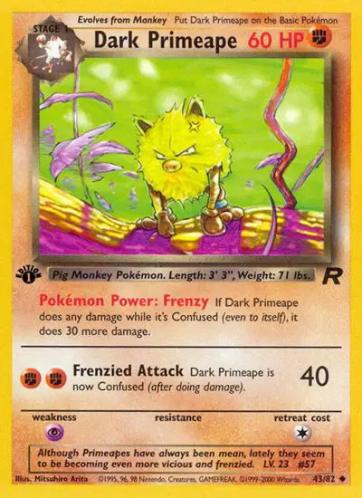 Dark Primeape - 43/82 - 1st Edition - Team Rocket