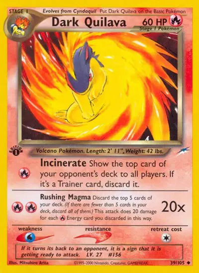 Dark Quilava - 39/105 - 1st Edition - Neo Destiny