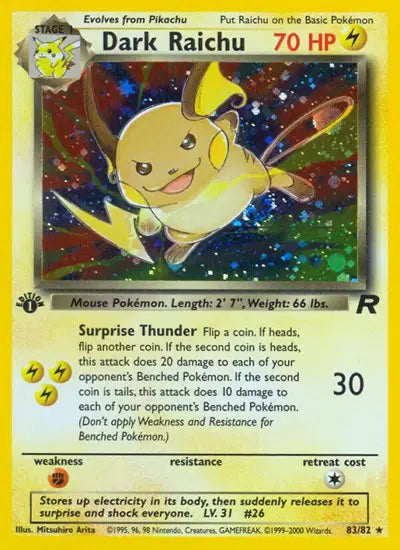 Dark Raichu - 83/82 - 1st Edition - Team Rocket