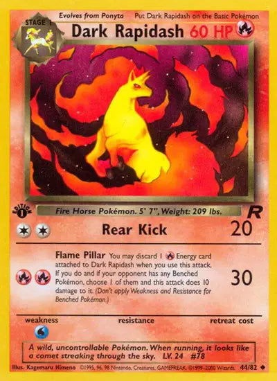 Dark Rapidash - 44/82 - 1st Edition - Team Rocket