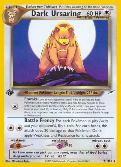 Dark Ursaring - 21/105 - 1st Edition - Neo Destiny