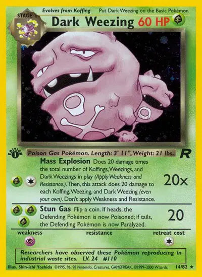Dark Weezing - 14/82 - 1st Edition - Team Rocket