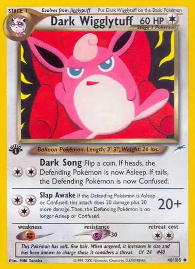 Dark Wigglytuff - 40/105 - 1st Edition - Neo Destiny