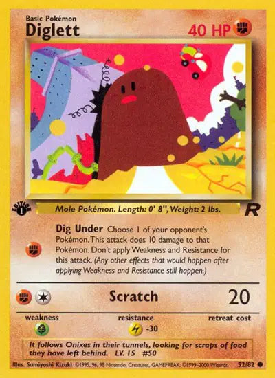 Diglett - 52/82 - 1st Edition - Team Rocket