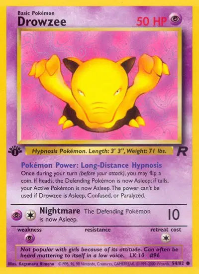 Drowzee - 54/82 - 1st Edition - Team Rocket