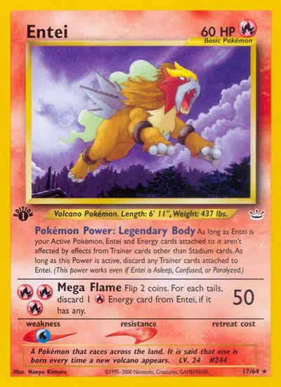Entei - 17/64 - 1st Edition - Neo Revelation