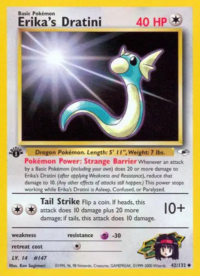 Erika's Dratini - 42/132 - 1st Edition - Gym Heroes