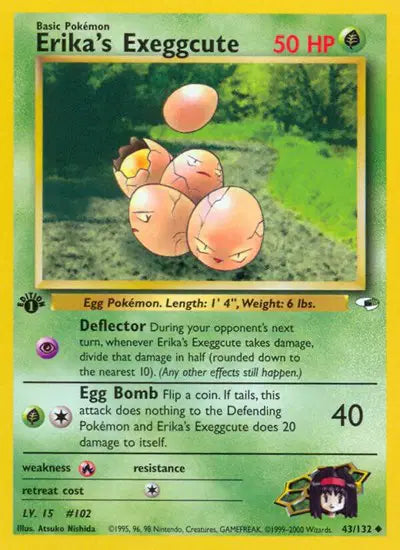 Erika's Exeggcute - 43/132 - 1st Edition - Gym Heroes
