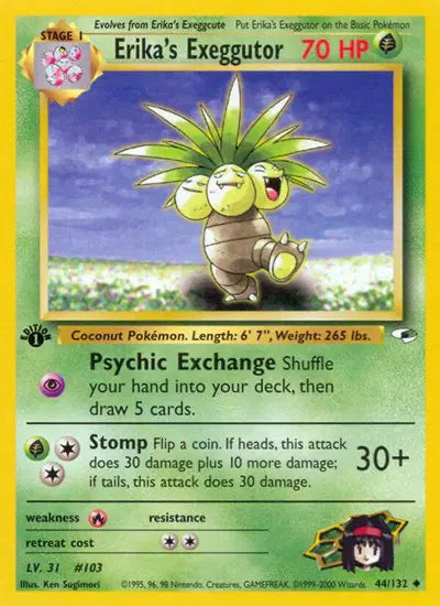 Erika's Exeggutor - 44/132 - 1st Edition - Gym Heroes