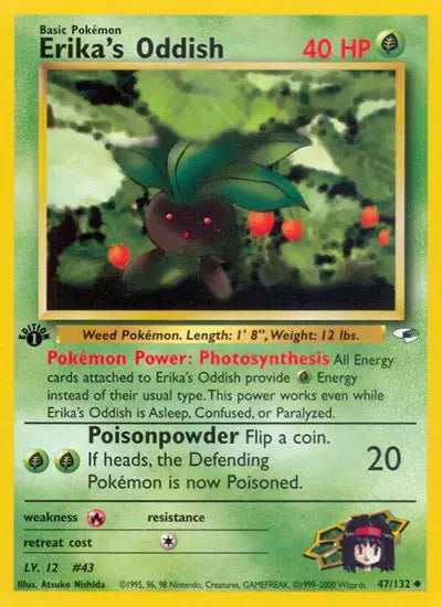 Erika's Oddish - 47/132 - 1st Edition - Gym Heroes