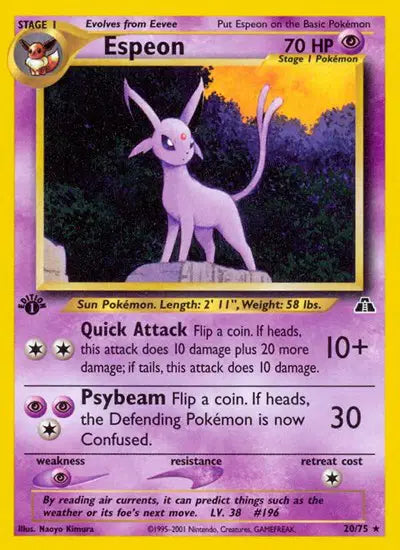 Espeon - 20/75 - 1st Edition - Neo Discovery