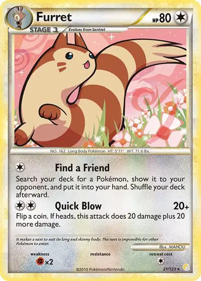 Furret - 21/123 - HeartGold SoulSilver