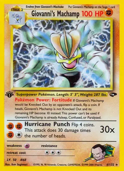 Giovanni's Machamp - 6/132 - 1st Edition - Gym Challenge