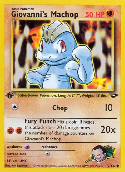 Giovanni's Machop - 72/132 - 1st Edition - Gym Challenge