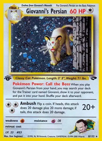 Giovanni's Persian - 8/132 - 1st Edition - Gym Challenge