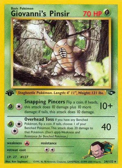 Giovanni's Pinsir - 24/132 - 1st Edition - Gym Challenge