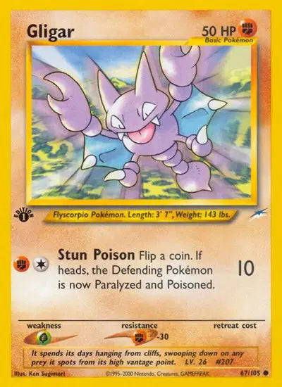 Gligar - 67/105 - 1st Edition - Neo Destiny