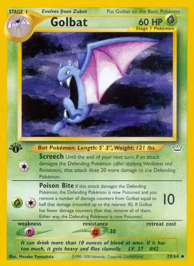Golbat - 29/64 - 1st Edition - Neo Revelation