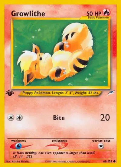 Growlithe - 68/105 - 1st Edition - Neo Destiny
