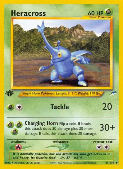 Heracross - 41/105 - 1st Edition - Neo Destiny