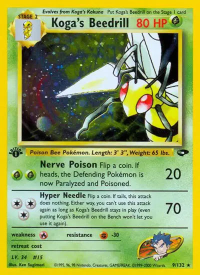 Koga's Beedrill - 9/132 - 1st Edition - Gym Challenge