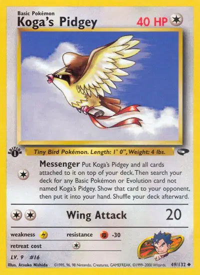 Koga's Pidgey - 49/132 - 1st Edition - Gym Challenge