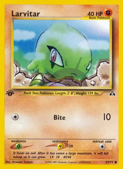 Larvitar - 57/75 - 1st Edition - Neo Discovery