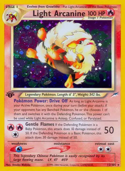 Light Arcanine - 12/105 - 1st Edition - Neo Destiny