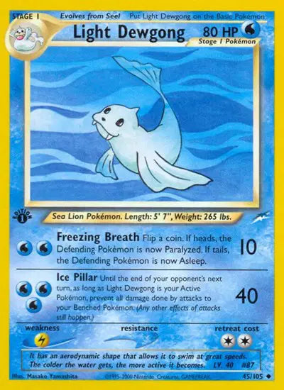 Light Dewgong - 45/105 - 1st Edition - Neo Destiny
