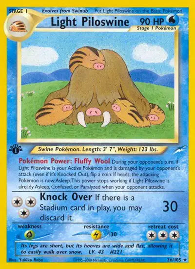 Light Piloswine - 26/105 - 1st Edition - Neo Destiny