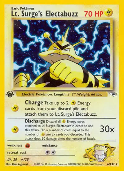 Lt. Surge's Electabuzz - 6/132 - 1st Edition - Gym Heroes