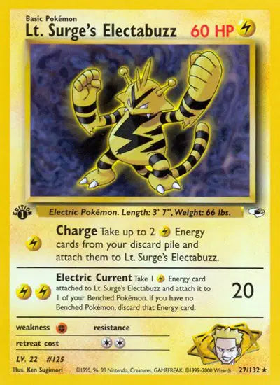 Lt. Surge's Electabuzz - 27/132 - 1st Edition - Gym Heroes