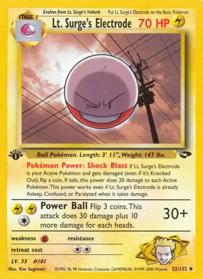 Lt. Surge's Electrode - 52/132 - 1st Edition - Gym Challenge
