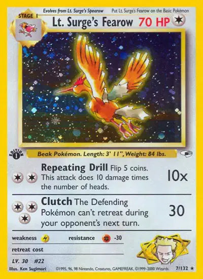 Lt. Surge's Fearow - 7/132 - 1st Edition - Gym Heroes