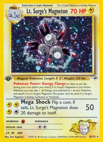 Lt. Surge's Magneton - 8/132 - 1st Edition - Gym Heroes