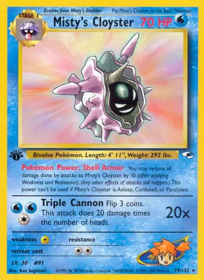 Misty's Cloyster - 29/132 - 1st Edition - Gym Heroes