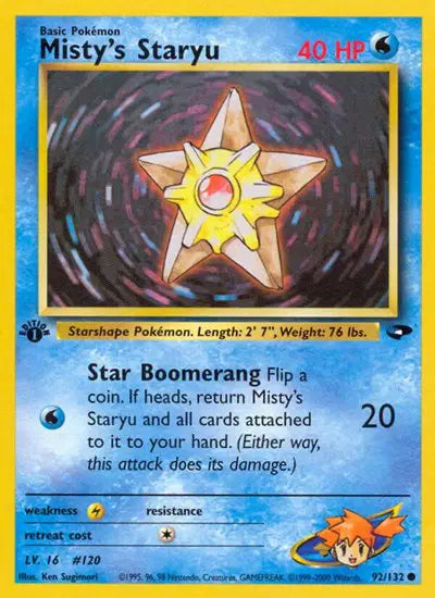 Misty's Staryu - 92/132 - 1st Edition - Gym Challenge