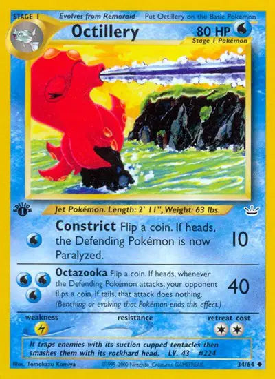 Octillery - 34/64 - 1st Edition - Neo Revelation