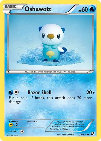 Oshawott - 28/114 - Black & White