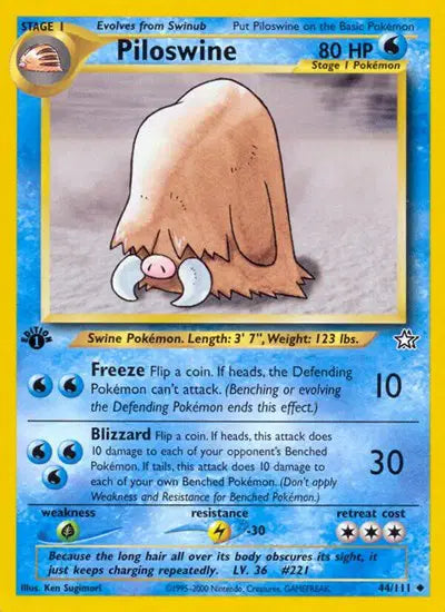 Piloswine - 44/111 - 1st Edition - Neo Genesis