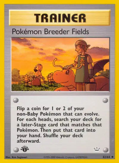 Pokemon Breeder Fields - 62/64 - 1st Edition - Neo Revelation