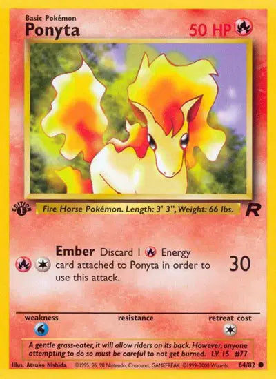 Ponyta - 64/82 - 1st Edition - Team Rocket