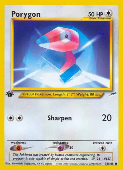 Porygon - 78/105 - 1st Edition - Neo Destiny