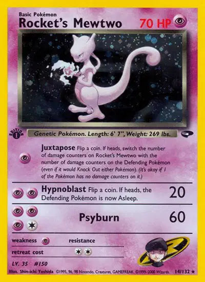 Rocket's Mewtwo - 14/132 - 1st Edition - Gym Challenge