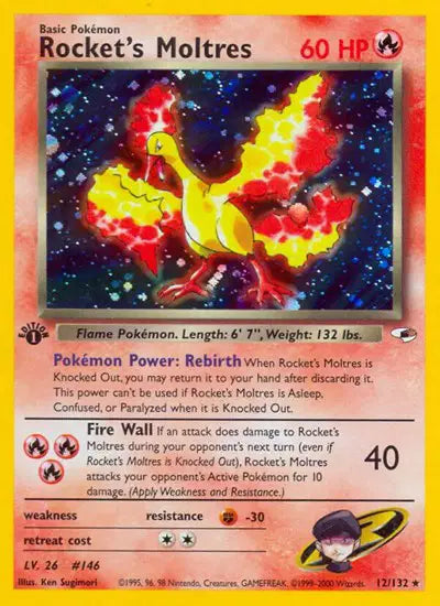 Rocket's Moltres - 12/132 - 1st Edition - Gym Heroes