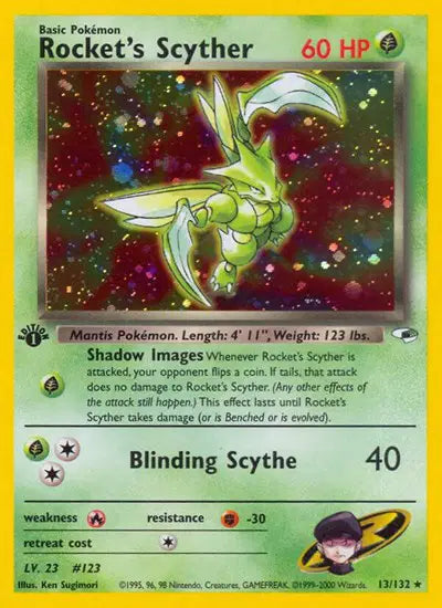 Rocket's Scyther - 13/132 - 1st Edition - Gym Heroes