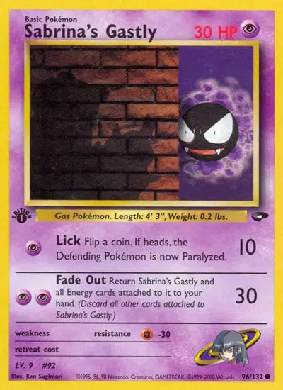 Sabrina's Gastly - 96/132 - 1st Edition - Gym Challenge