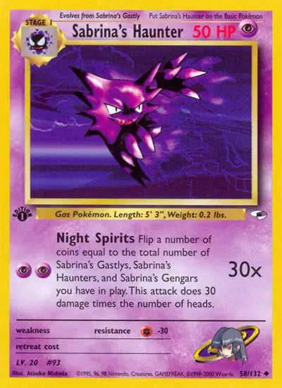 Sabrina's Haunter - 58/132 - 1st Edition - Gym Heroes